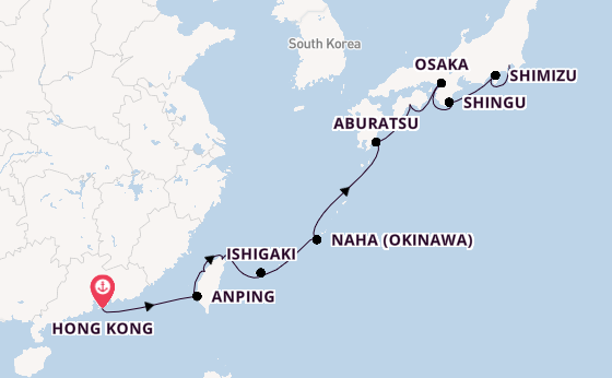East Asia from Hong Kong, China with the Seabourn Encore