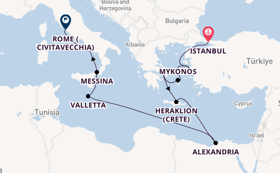 Mediterranean Sea from Istanbul, Turkey with the Seven Seas Navigator