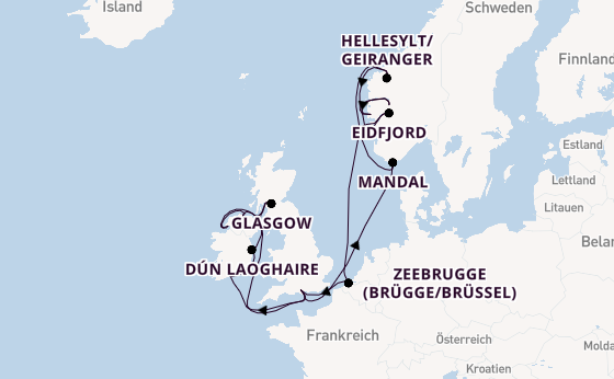 Britische Inseln ab Southampton, Großbritannien auf der EXPLORA IV