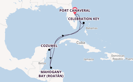 Caribbean from Port Canaveral, Florida, USA with the Carnival Vista