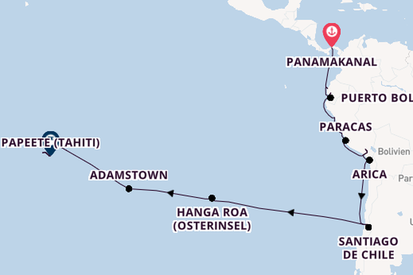 Südamerika ab Panamakanal  auf der VASCO DA GAMA