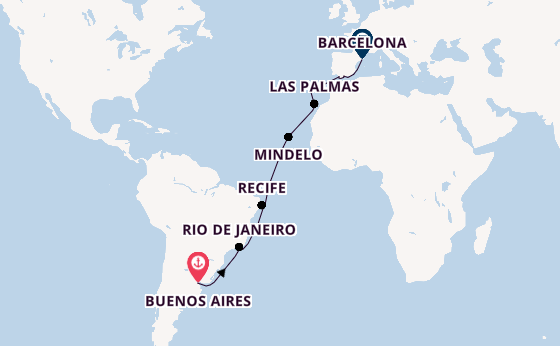 Transatlantik ab Buenos Aires, Argentinien auf der Costa Serena