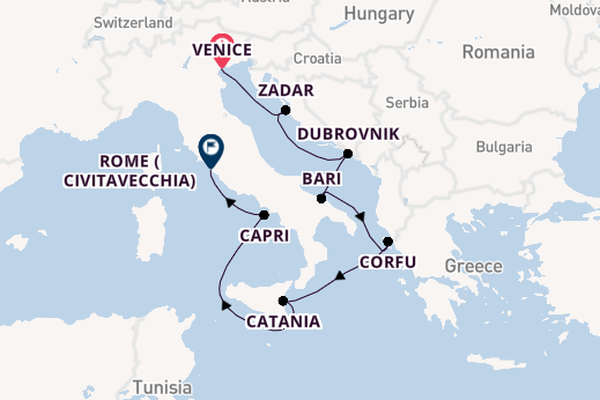 Mediterranean from Venice, Italy with the Nautica