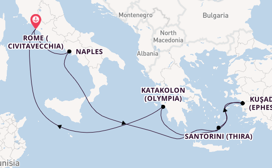  Luxury Mediterranean & Aegean with FREE Rome Stay