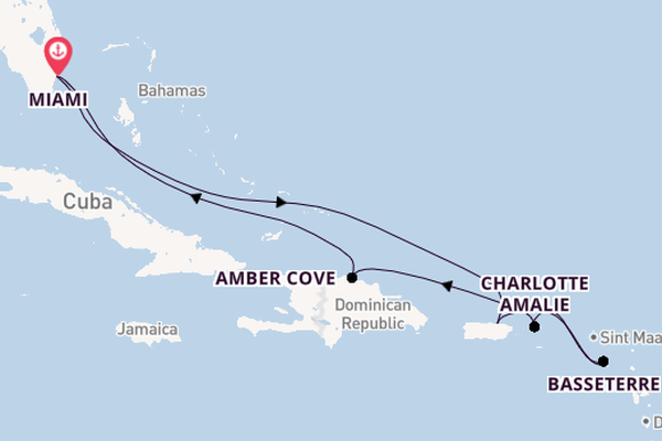 Caribbean from Miami, Florida with the MSC Meraviglia