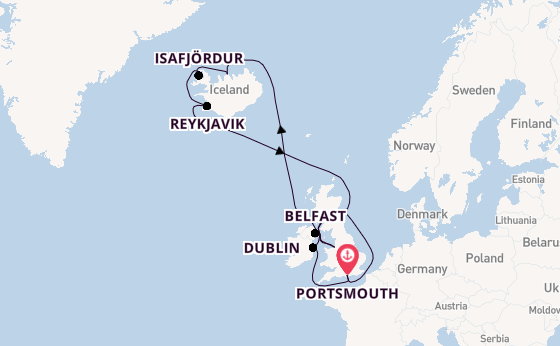 British Isles from Portsmouth, England, United Kingdom with the Valiant Lady