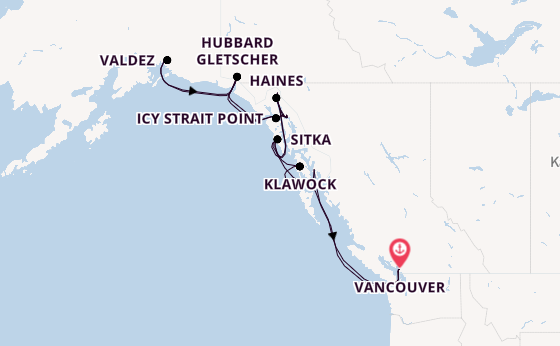 Alaska ab Vancouver, Kanada auf der Silver Muse
