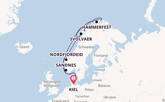 Norwegen ab Kiel, Deutschland auf der VASCO DA GAMA