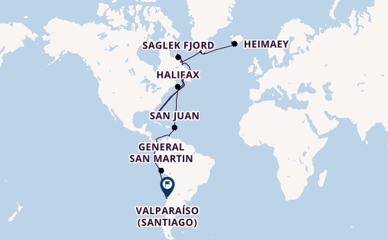 Transatlantic from Reykjavik, Iceland with the Seabourn Pursuit