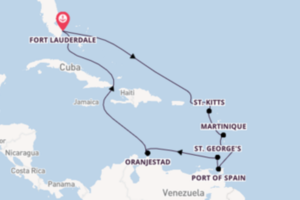 15-daagse cruise met de Island Princess vanuit Fort Lauderdale