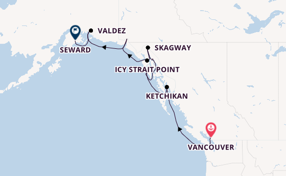Alaska ab Vancouver, Kanada auf der Silver Moon