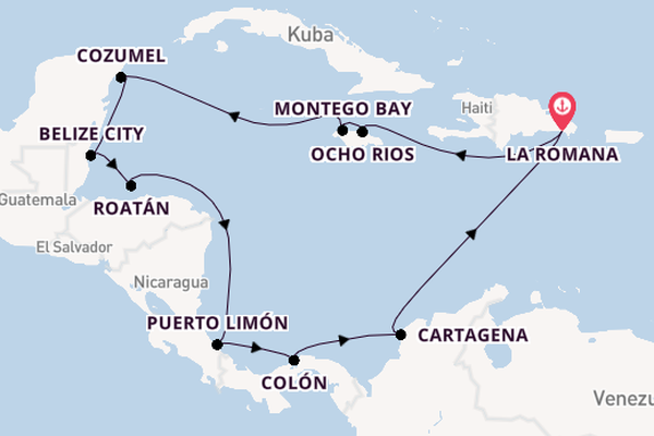 Karibik ab La Romana, Dominikanische Republik auf der Mein Schiff 1