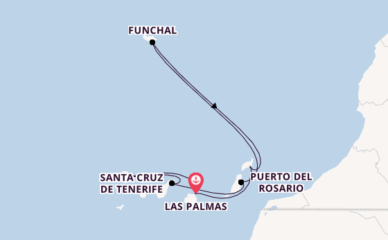Canary Islands from Las Palmas, Gran Canaria, Spain with the MSC Fantasia