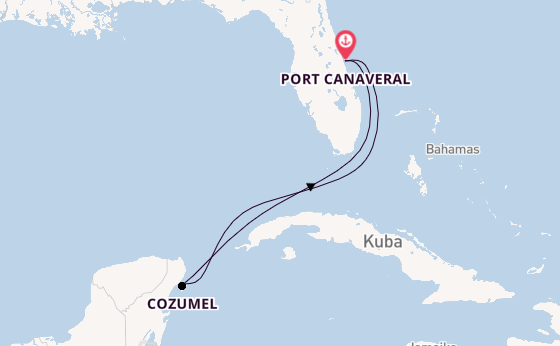 Westliche Karibik ab Port Canaveral, USA auf der Adventure of the Seas
