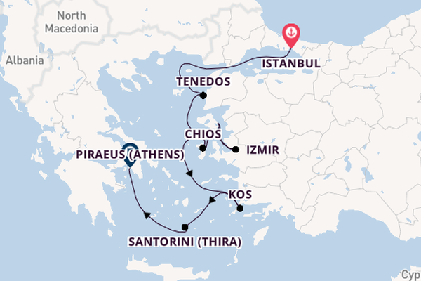 Eastern Mediterranean from Istanbul, Turkey with the Allura