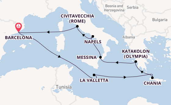 Westelijke Middellandse Zee vanaf Barcelona, Spanje met de Celebrity Equinox