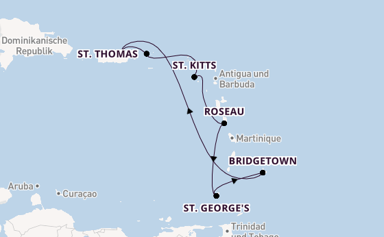 Karibik ab San Juan, Puerto Rico auf der Emerald Princess