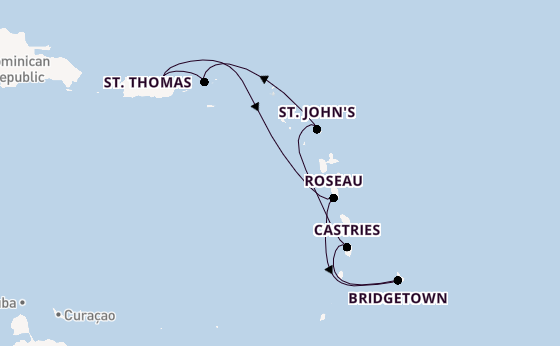 Caribbean vanaf San Juan, Puerto Rico met de Celebrity Summit