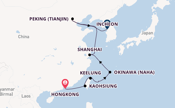 Ostasien ab Hongkong, China auf der Silver Muse