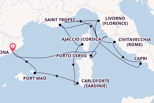 Westelijke Middellandse Zee vanaf Barcelona, Spanje met de EXPLORA II