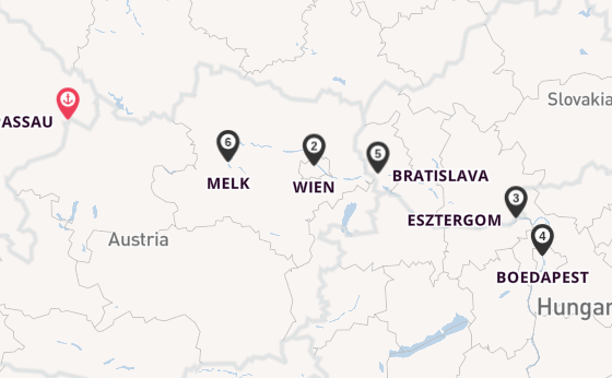 Donau vanaf Passau, Duitsland met de MS Celina