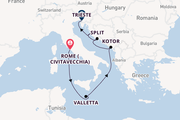 Mediterranean from Rome (Civitavecchia), Italy with the Queen Elizabeth