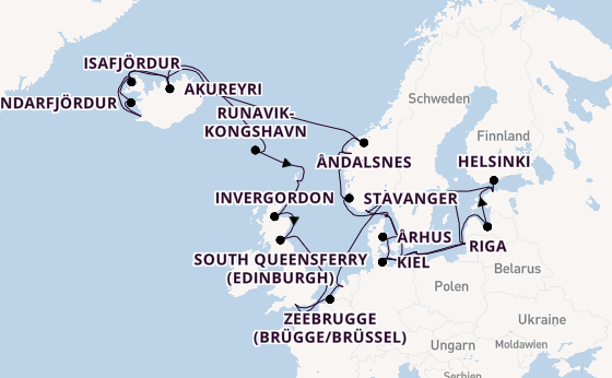 Arktis ab Southampton, Großbritannien auf der Caribbean Princess