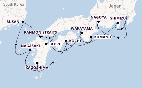 Japan from Tokyo, Japan with the Sapphire Princess