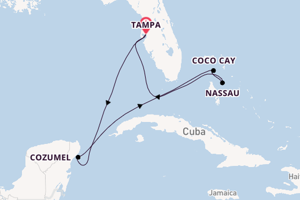 Caribbean from Tampa, Florida, USA with the Enchantment of the Seas