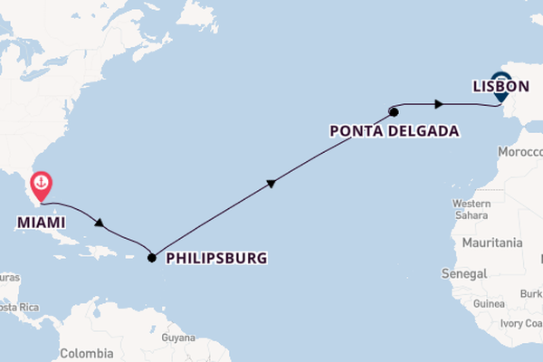 Transatlantic from Miami, Florida with the MSC Meraviglia