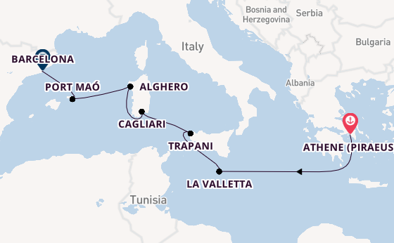 Westelijke Middellandse Zee vanaf Athene (Piraeus), Griekenland met de Seabourn Ovation