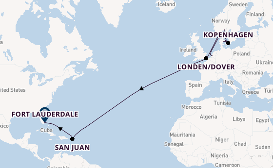 trans-Atlantisch vanaf Rotterdam, Nederland met de Volendam