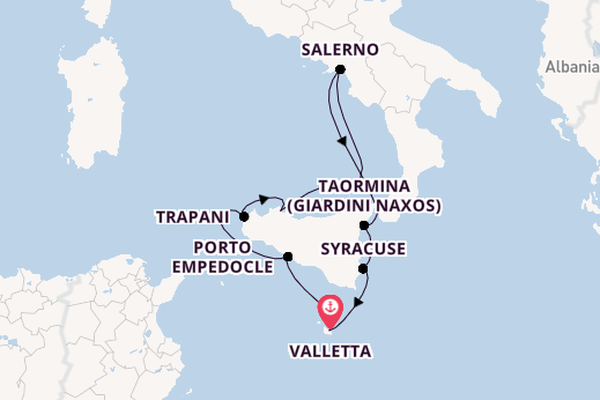 Western Mediterranean from Valletta, Malta with the Le Boréal