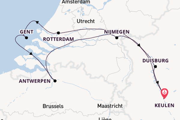 Rijn vanaf Keulen, Duitsland met de A-ROSA AQUA
