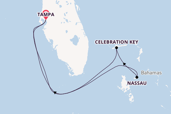 Caribbean from Tampa, Florida, USA with the Carnival Paradise