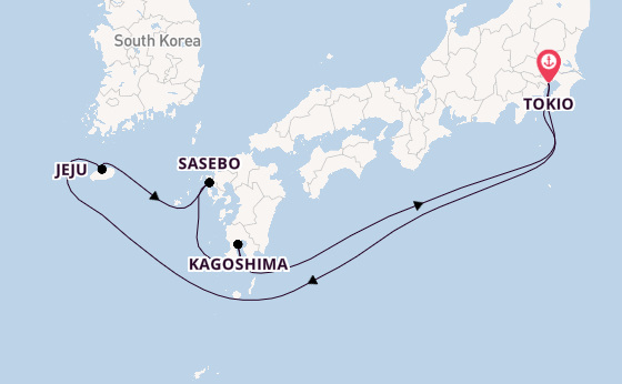 Japan vanaf Tokio, Japan met de MSC Bellissima