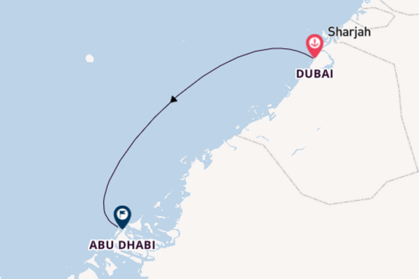 Arabian Gulf from Dubai, United Arab Emirates with the Costa Smeralda