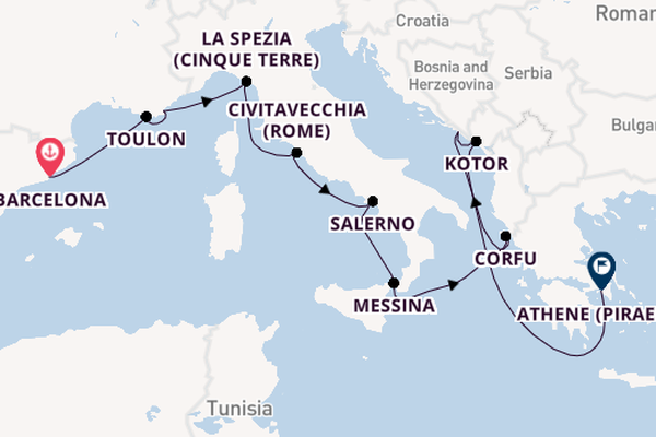 Middellandse Zee vanaf Barcelona, Spanje met de Seven Seas Voyager