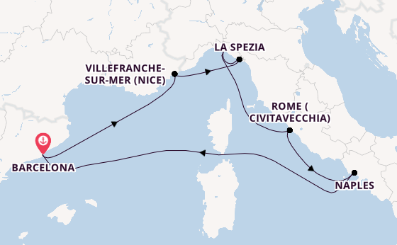 Western Mediterranean from Barcelona, Spain with the Celebrity Xcel