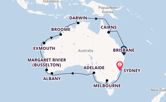 Australië vanaf Sydney, Australië met de Crown Princess
