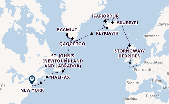 Transatlantik ab Southampton, Großbritannien auf der Explora V