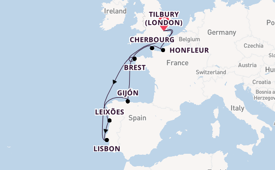 Voyage from Tilbury (London) with the Ambience
