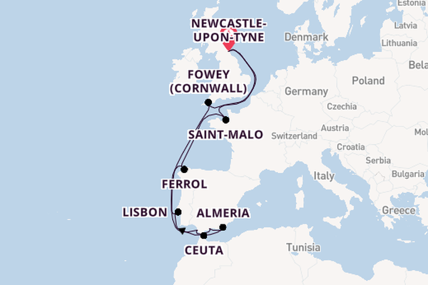 Journey with Ambassador Cruise Line from Newcastle-upon-Tyne