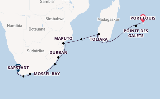 Afrika ab Deutschland auf der Seven Seas Voyager