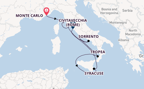 Westelijke Middellandse Zee vanaf Monte Carlo, Monaco met de MS EUROPA