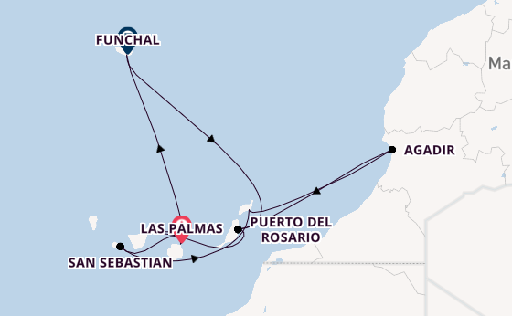 Kanarische Inseln ab Las Palmas, Gran Canaria auf AIDAstella