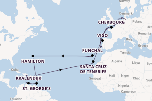 Caribbean vanaf Hamburg, Duitsland met AIDAmar