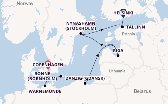 Baltic Sea from Copenhagen, Denmark with the Norwegian Jewel