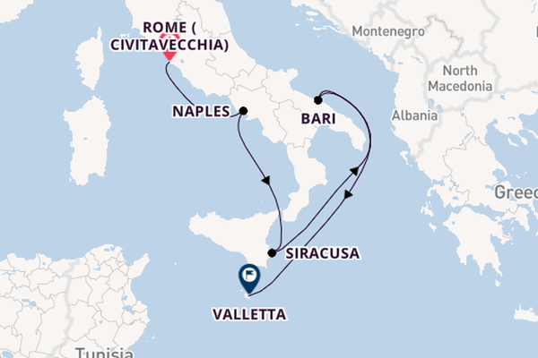 Western Mediterranean from Rome (Civitavecchia), Italy with the EXPLORA II