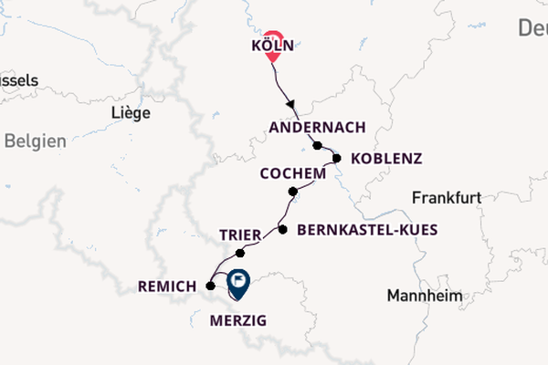 Mosel ab Köln, Deutschland auf der KATHARINA VON BORA
